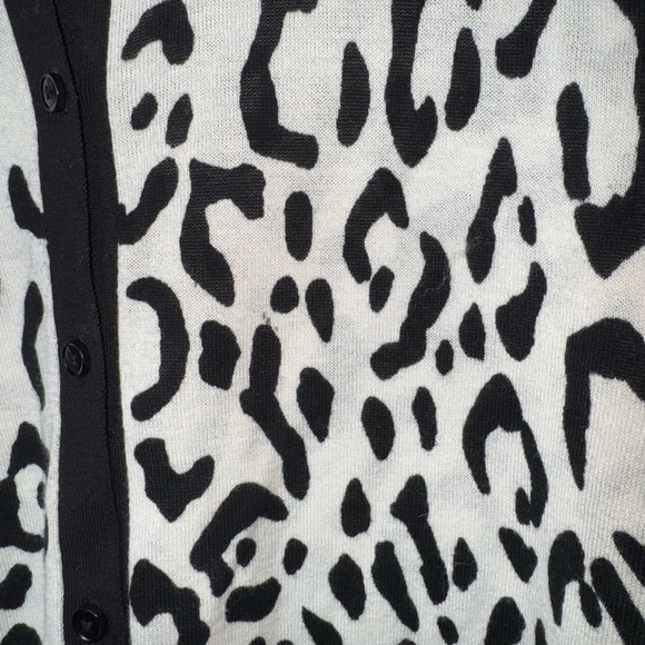 Ann Taylor Women’s Button Up Cardigan‎ Black/White Lightweight Size XL - Picture 3 of 8